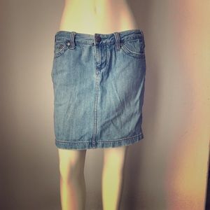 Free People denim skirt size w angel wing detail